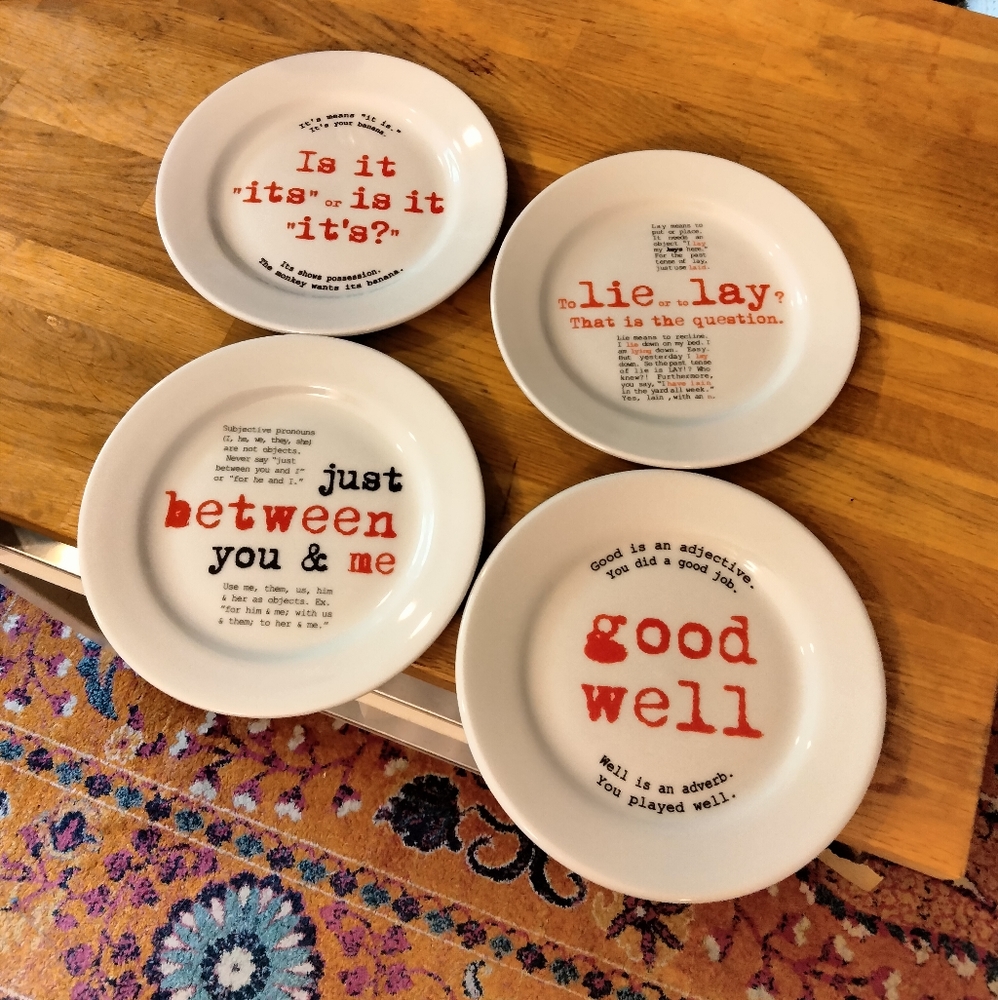 RARE full set! Tuxton GrammarWare 4 piece grammar hammer plate set